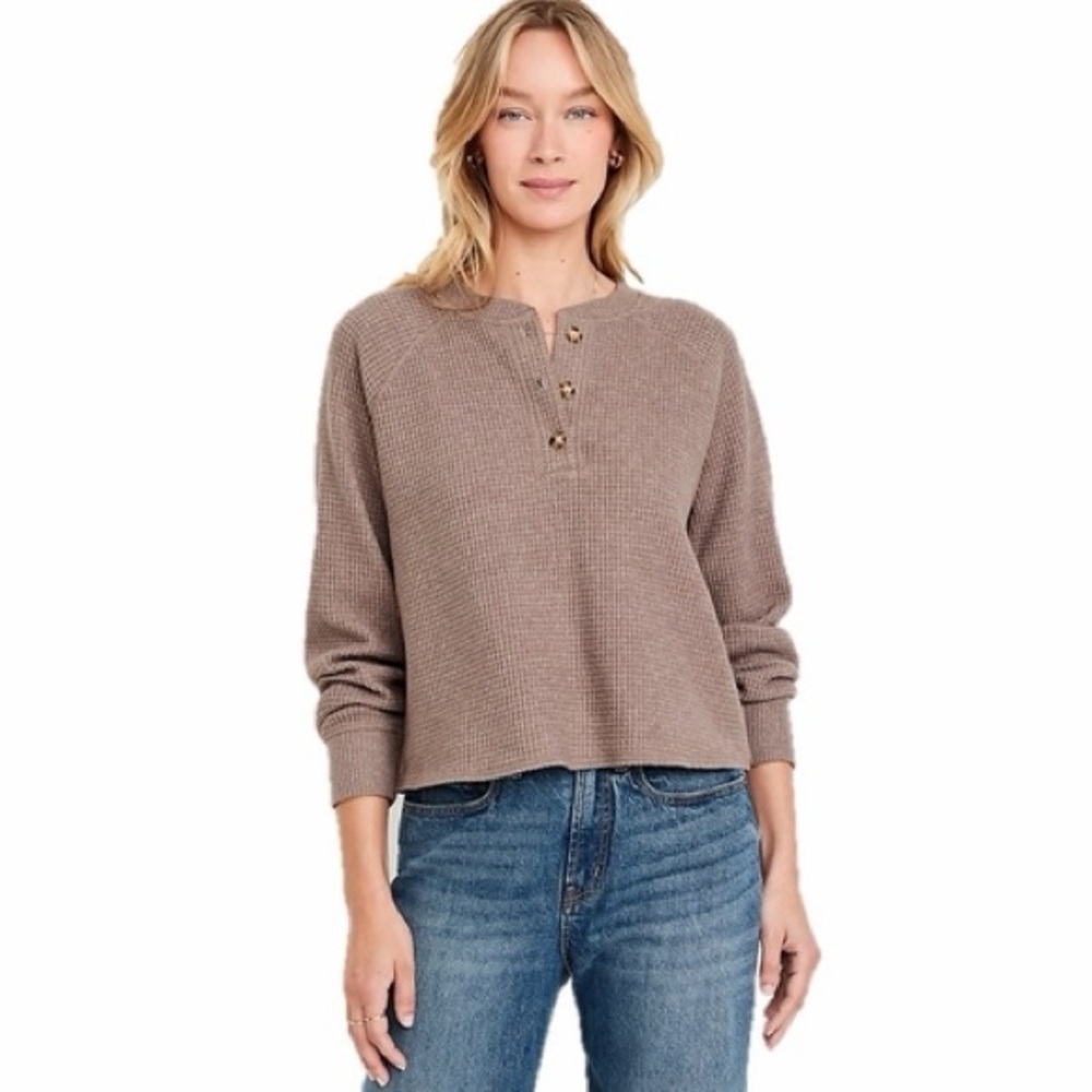 Old Navy waffle knit Henley